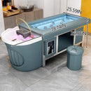79‘’ Wide Head SPA Bed with Muted Teal and Contrasting White Design