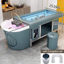 79‘’ Modern Head SPA Bed with Muted Teal and Contrasting White Design