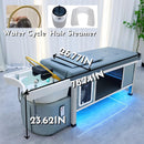 79'' Stylish Massage Shampoo Bed with Light Therapy Lamp