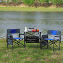 Blue Folding Outdoor Table and Chairs Set for Camping, Picnics, Beach, Backyard, Patio