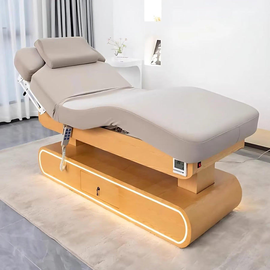 77'' 	Brown Massage Table with One-Button Heating System