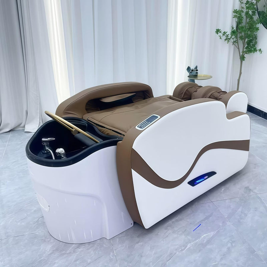 74'' Brown Shampoo Bed with Massage Table