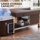 83'' Brown Shampoo Bed with Mocha Brown Contemporary Design