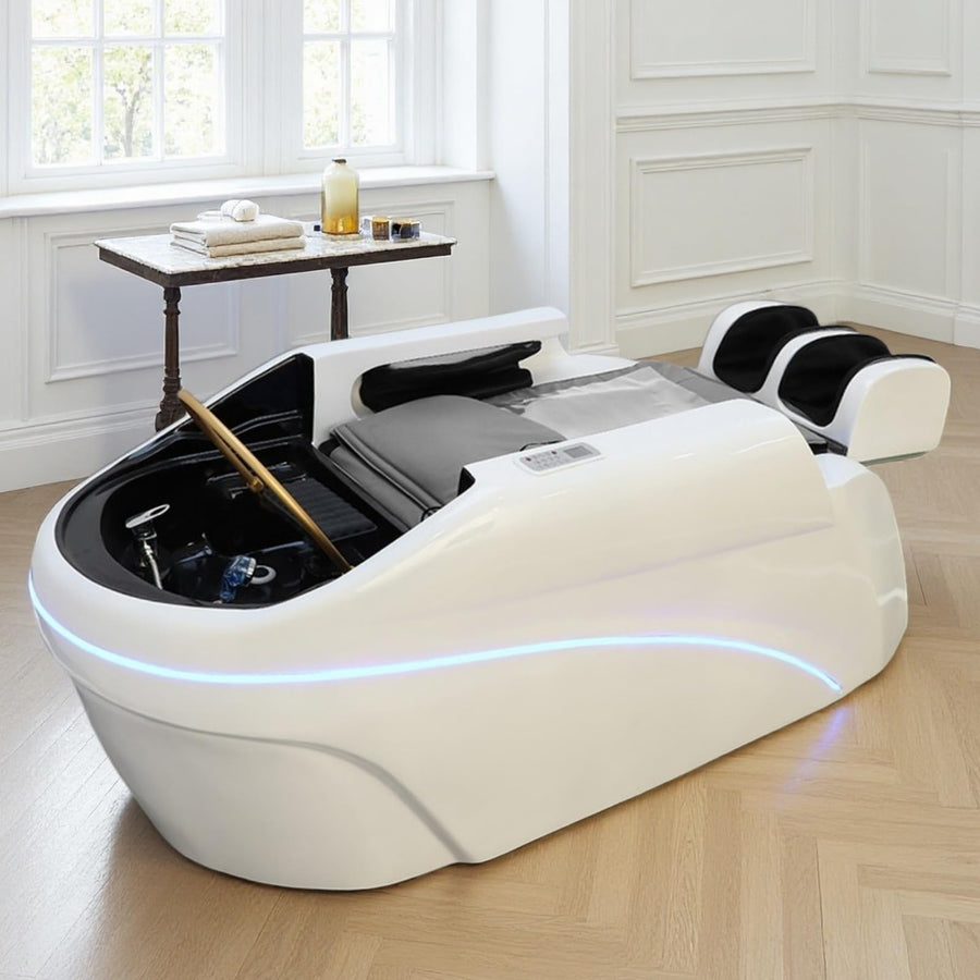 73'' Simple Shampoo Bed with Modern Blue LED Ambient Light