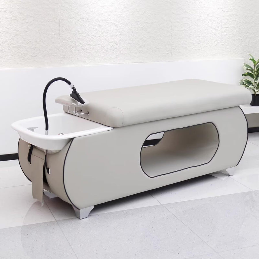 78'' Modern Head SPA Bed with Elegant Grey Hollow Design