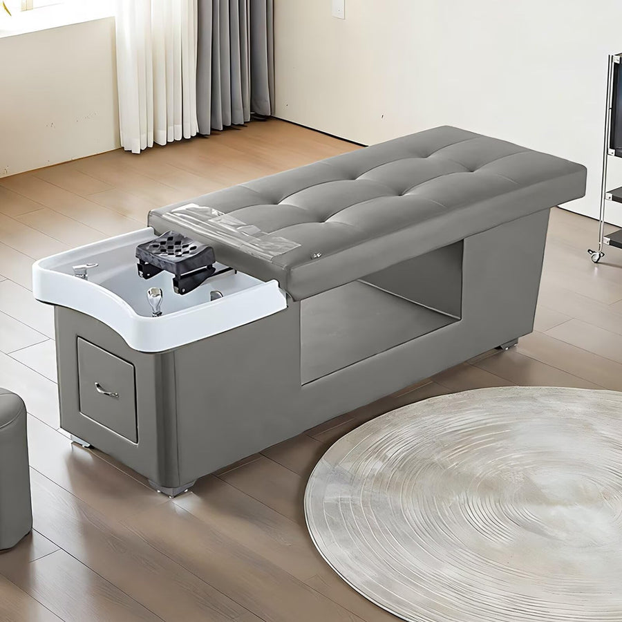 79‘’ Grey Head SPA Bed with Premium Leather