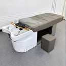 78'' Grey Shampoo Bed with Soft Taupe Leather