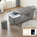 79‘’ Grey Head SPA Bed with Premium Leather