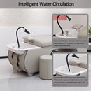 78'' Modern Head SPA Bed with Elegant Grey Hollow Design