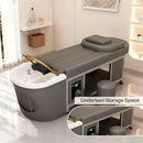 79'' Grey Head SPA Bed with Head SPA Equipment and Beauty Table