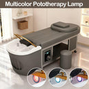 79'' Smart Head SPA Bed with Simple Gray and Contrasting White Design