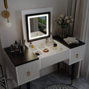 White Makeup Vanity with Flip-top Mirror