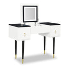 White Makeup Vanity with Flip-top Mirror