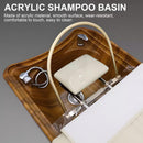 79'' Stylish Head Spa Bed with Khaki Retro Wood Style