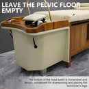 79'' Stylish Head Spa Bed with Khaki Retro Wood Style