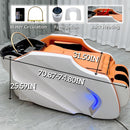 71'' Wooden Shampoo Bed with Premium Orange Leather