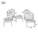 Outdoor 3-piece Sectional Sofa Set with End Table and Gray Cushion