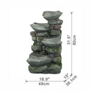 Outdoor 4-Tier Freestanding Stone Water Fountain