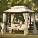 Outdoor Gazebo with Convertible Swing Bench and Mosquito Netting