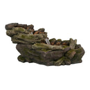 Outdoor Large Polyresin Rock Wood-Look Fountain with Moss