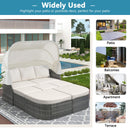 Outdoor Patio Daybed Sunbed Set with Retractable Canopy