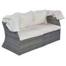 Outdoor Patio Daybed Sunbed Set with Retractable Canopy