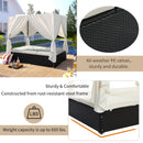 Outdoor Sunbed Daybed with Cushions and Adjustable Seats