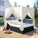 Outdoor Sunbed Daybed with Cushions and Adjustable Seats