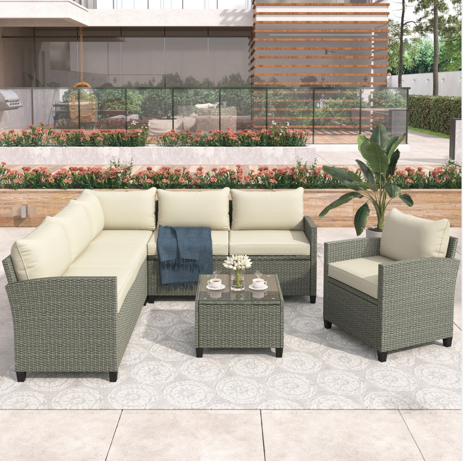 Patio Furniture Set with Table, Chair and Cushions