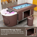 79'' Luxurious Head SPA Bed with Light Blue Accent Design
