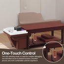 81'' Wide Massage Table with Rich Burgundy and Contrasting Modern Design