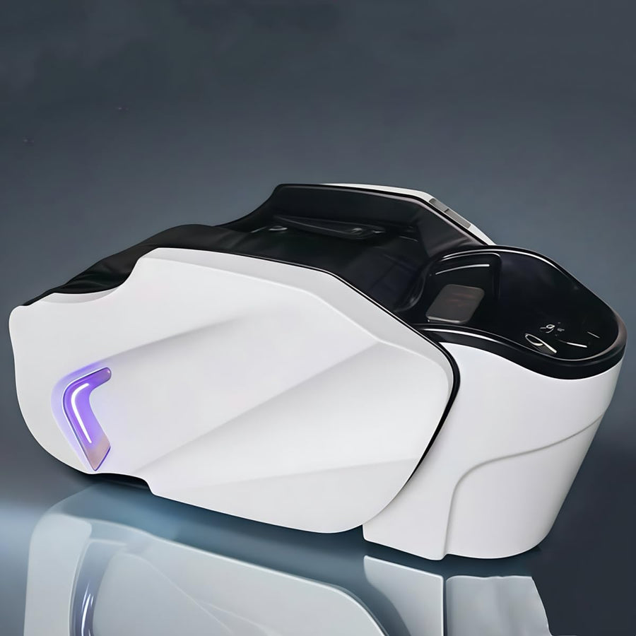 71'' White Head Spa Bed with Futuristic Lines