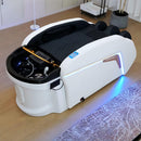 76'' Modern Spa Shampoo Bed with Ice Blue Embedded LED Light
