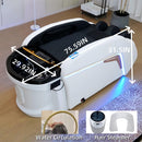 76'' Modern Spa Shampoo Bed with Ice Blue Embedded LED Light