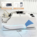 75'' Luxurious SPA Bed with White Futuristic Minimalist Style