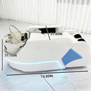 74'' Electric Head SPA Bed with White Futuristic Minimalist Style