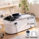 77'' 	White Spa Shampoo Bed with Warm Arc LED Light