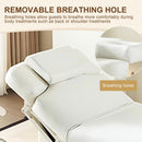 75‘’ White Massage Table with Modern Ergonomic Design