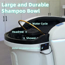 76'' Modern Spa Shampoo Bed with Ice Blue Embedded LED Light