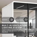 Office Sound Booth with Audio Privacy - Removable Soundproof Booth Includes Magnetic Door Closing Design,Modern Room with Light,Fans,White Tint&Socket for Study