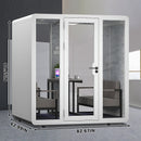 Office Sound Booth with Audio Privacy - Portable Soundproof Booth Includes White Modern Syle,Movable Room with Light,Fans, USB Port for Singing Room, Study