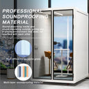 Office Sound Booth with Audio Privacy - Portable Soundproof Booth Includes White with Black Border Design,Movable Room with Light,Fans,Socket for Singing Room Office Study