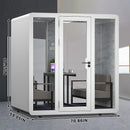 Office Sound Booth with Audio Privacy - Portable Soundproof Booth Includes White Modern Syle,Movable Room with Light,Fans, USB Port for Singing Room, Study