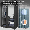 Office Sound Booth with Audio Privacy - Portable Soundproof Booth Includes Black Modern Design,Movable Room with Light,Fans, USB Port for Singing Room, Telephone Booth