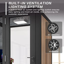 Office Sound Booth with Audio Privacy - Portable Soundproof Booth Includes Black Wood Grain Exterior Design,Movable Room with Light,Fans, USB Port for Study,Singing Room