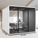Office Sound Booth with Audio Privacy - Removable Soundproof Booth Includes Magnetic Door Closing Design,Modern Room with Light,Fans,White Tint&Socket for Study