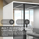 Office Sound Booth with Audio Privacy - Removable Soundproof Booth Includes Magnetic Door Closing Design,Modern Room with Light,Fans,White Tint&Socket for Study