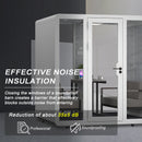 Office Sound Booth with Audio Privacy - Portable Soundproof Booth Includes White Modern Syle,Movable Room with Light,Fans, USB Port for Singing Room, Study