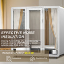 Office Sound Booth with Audio Privacy - Removable Soundproof Booth Includes White Simple Tone,Soundproof Room with Light,Fans, Socket for Sleeping Chamber,Live Broadcast Room