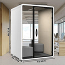 Office Sound Booth with Audio Privacy - Removable Soundproof Booth Includes Magnetic Door Closing Design,Modern Room with Light,Fans,White Tint&Socket for Study